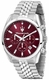 Men's Maserati Attrazione Red Dial Steel Band Watch R8853151024