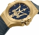 Men's Maserati Potenza R8851108035 Quartz Blue Dial Gold-Tone Steel Watch