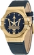 Men's Maserati Potenza R8851108035 Quartz Blue Dial Gold-Tone Steel Watch