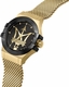 Men's Maserati Potenza R8853108006 Gold Mesh Black Dial Watch