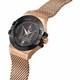 Men's Maserati Potenza R8853108009 Rose Gold Mesh Black Dial Watch