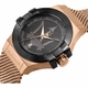 Men's Maserati Potenza R8853108009 Rose Gold Mesh Black Dial Watch