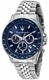 Men's Maserati Sfida Blue Dial Steel Band Watch R8873640025