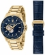 Men's Maserati Sfida R8823140004 Automatic Blue Dial Gold-Tone Steel Watch