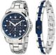 Men's Maserati Successo R8851121016 Chronograph Blue Dial Steel Bracelet Watch