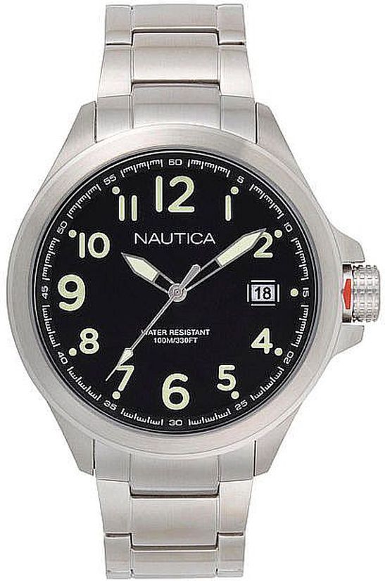 Men's Nautica Glen Park 46mm Stainless Steel Band Watch NAPGLP005