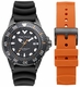 Men's Nautica Sporty Black Dial 200M Dive Silicone Band Watch NAPSDS505