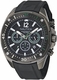 Men's Nautica Sporty Blue Sail Chronograph Black Silicone Strap Watch NAPBSS502