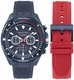 Men's Nautica Sporty Chronograph Blue Silicone Strap Watch NAPBSF503