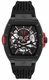 Men's Philipp Plein The Skeleton 2.0 Black Dial Automatic Silicone Band Watch PWJFA1626