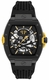 Men's Philipp Plein The Skeleton 2.0 Black Dial Silicone Band Watch PWJFA1526