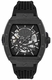 Men's Philipp Plein The Skeleton Frosted Black Dial Automatic Silicone Band Watch PWJFA1125