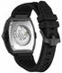 Men's Philipp Plein The Skeleton Frosted Black Dial Automatic Silicone Band Watch PWJFA1125