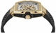 Men's Philipp Plein The Skeleton Frosted Gold Dial Automatic Silicone Band Watch PWJFA1025
