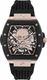 Men's Philipp Plein The Skull Automatic Black Silicone Strap Watch PWJFA0225
