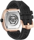 Men's Philipp Plein The Skull Automatic Silicone Strap Watch PWBAA0121