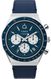 Men's Q Timex Diver Chronograph 40mm Blue Dial Leather Strap Watch TW2W51700