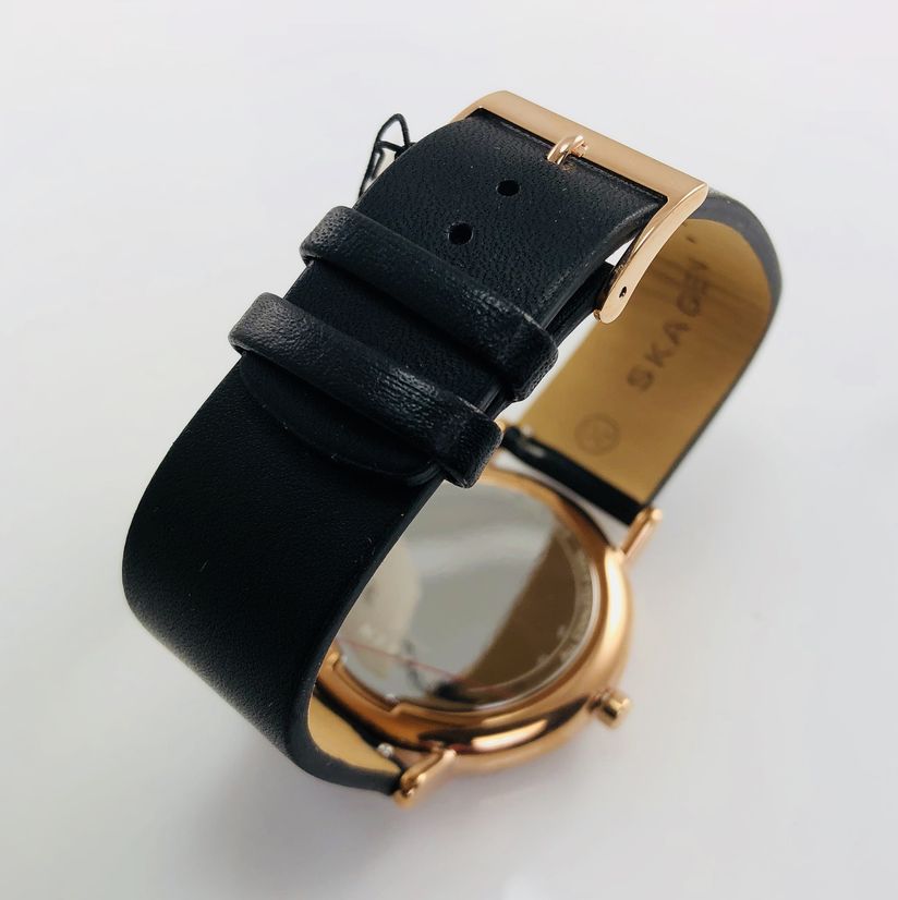 Bracelet De Montre Skagen Original En Cuir Noir - Largeur 20 Mm - Réf. SKW6390 - Neuf Avec étiquettes