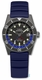 Men's Timex Deep Water Reef Black Dial Sapphire Crystal 200M Dive Blue Rubber Band Watch TW2W75100