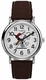 Men's Timex Peanuts Weekender White Dial Brown Leather Band Watch TW2Y51500