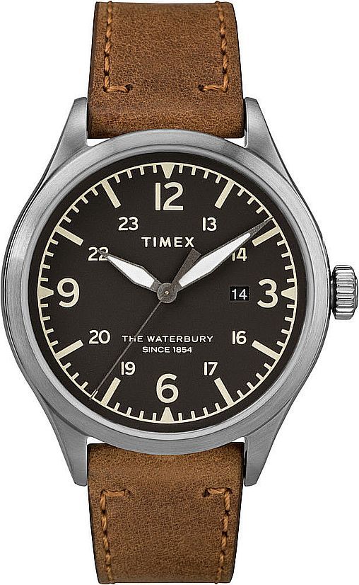Men's Timex Waterbury Classic Brown Leather Strap Watch TW2R71200