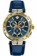 Men's Versace Aion Chronograph Leather Strap Watch VE6CA0223