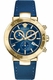 Men's Versace Chronograph Blue Leather Strap Watch VEPY00921