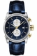 Men's Versace Chronograph Blue Leather Strap Watch VEV400219