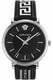 Men's Versace V-Circle Leather Band Black Watch VE5A01321