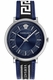 Men's Versace V-Circle Leather Band Blue Watch VE5A01121