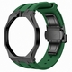 Metal Case And Strap For AP x Swatch Royal Pop - Black Steel Case Green Silicone Band - 12 O'clock Crown