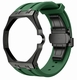 Metal Case And Strap For AP x Swatch Royal Pop - Black Steel Case Green Silicone Band - Side Crown