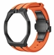 Metal Case And Strap For AP x Swatch Royal Pop - Black Steel Case Orange Silicone Band - 12 O'clock Crown