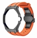 Metal Case And Strap For AP x Swatch Royal Pop - Black Steel Case Orange Silicone Band - Side Crown
