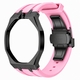 Metal Case And Strap For AP x Swatch Royal Pop - Black Steel Case Pink Silicone Band - 12 O'clock Crown