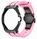 Metal Case And Strap For AP x Swatch Royal Pop - Black Steel Case Pink Silicone Band - Side Crown