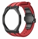 Metal Case And Strap For AP x Swatch Royal Pop - Black Steel Case Red Silicone Band - 12 O'clock Crown