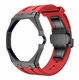 Metal Case And Strap For AP x Swatch Royal Pop - Black Steel Case Red Silicone Band - Side Crown