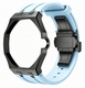 Metal Case And Strap For AP x Swatch Royal Pop - Black Steel Case Sky Blue Silicone Band - Side Crown