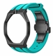 Metal Case And Strap For AP x Swatch Royal Pop - Black Steel Case Turquoise Aqua Blue Silicone Band - 12 O'clock Crown
