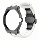 Metal Case And Strap For AP x Swatch Royal Pop - Black Steel Case White Silicone Band - Side Crown