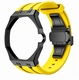 Metal Case And Strap For AP x Swatch Royal Pop - Black Steel Case Yellow Silicone Band - Side Crown