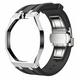 Metal Case And Strap For AP x Swatch Royal Pop - Silver Steel Case Black Silicone Band - 12 O'clock Crown