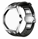Metal Case And Strap For AP x Swatch Royal Pop - Silver Steel Case Black Silicone Band - Side Crown