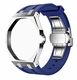Metal Case And Strap For AP x Swatch Royal Pop - Silver Steel Case Blue Silicone Band - Side Crown