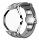 Metal Case And Strap For AP x Swatch Royal Pop - Silver Steel Case Grey Silicone Band - Side Crown