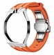 Metal Case And Strap For AP x Swatch Royal Pop - Silver Steel Case Orange Silicone Band - 12 O'clock Crown
