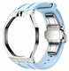 Metal Case And Strap For AP x Swatch Royal Pop - Silver Steel Case Sky Blue Silicone Band - 12 O'clock Crown