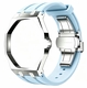 Metal Case And Strap For AP x Swatch Royal Pop - Silver Steel Case Sky Blue Silicone Band - Side Crown