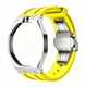 Metal Case And Strap For AP x Swatch Royal Pop - Silver Steel Case Yellow Silicone Band - 12 O'clock Crown
